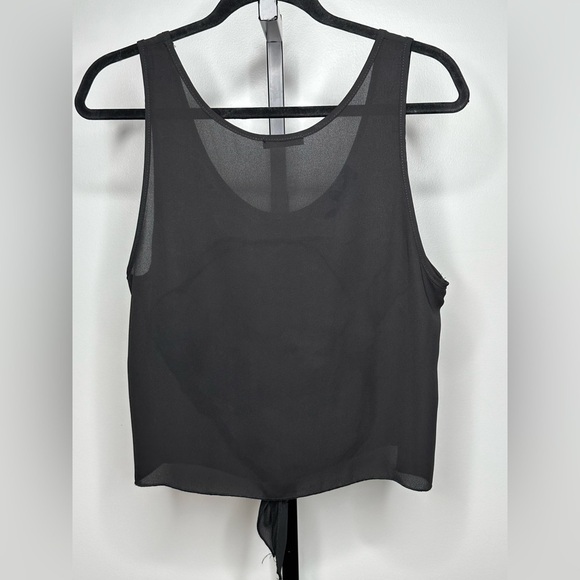 Necessary Clothing Women Black Crop Top with Tie in the Front - Picture 3 of 3